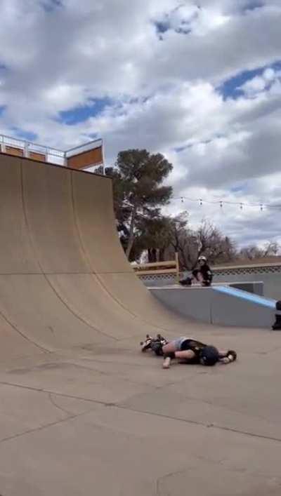 To roller skate a half pipe