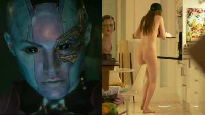 Karen Gillan - Supervillain Dressed vs Undressed