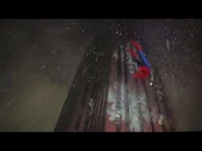 I thought the Spiderverse intro/outro could fit this scene well