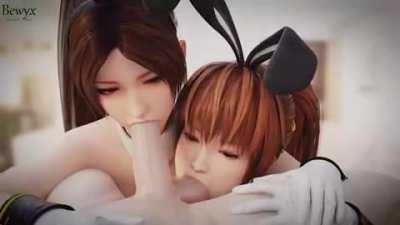 Mai and Kasumi sharing a dick (Bewyx) [Dead or Alive, Fatal Fury, The King of Fighters]