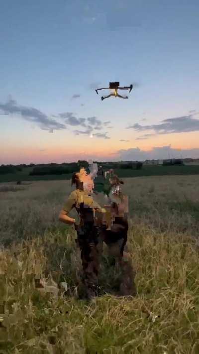 this Ukrainian solder's dog is ready to catch any incoming Russian drones