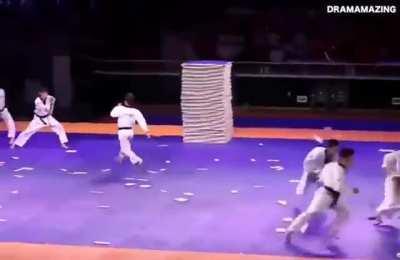 These boards don't stand a chance against these martial artists.