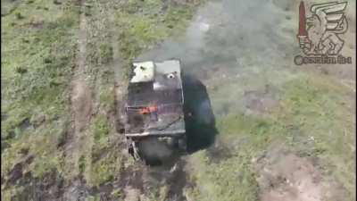 Burning Russian copemobile based on a BMP (location not stated posted today )