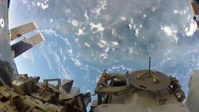 Amazing footage of Earth during a spacewalk on ISS