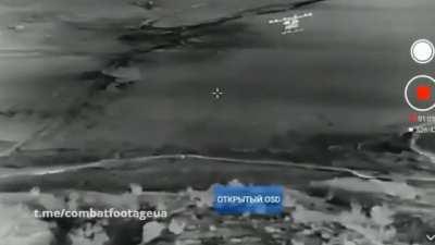 A Russian drone attacks a Ukrainian 