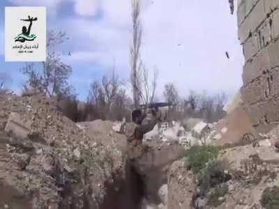 Syrian rebels shoot and kill multiple SAA soldiers at close range. Harasta, Syria NSFW