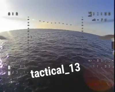 Russian FPV drone hits a Ukrainian USV in the Black Sea