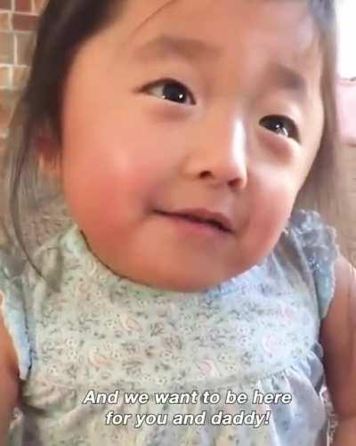 Little girl tells her adoptive Mom how she and her sister felt when they first met her