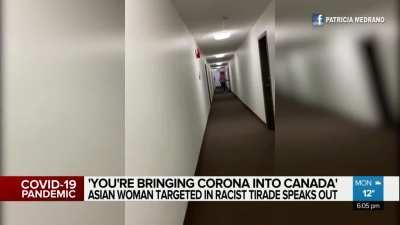 Canadian twerp threatens Asian neighbors in hallway meltdown.