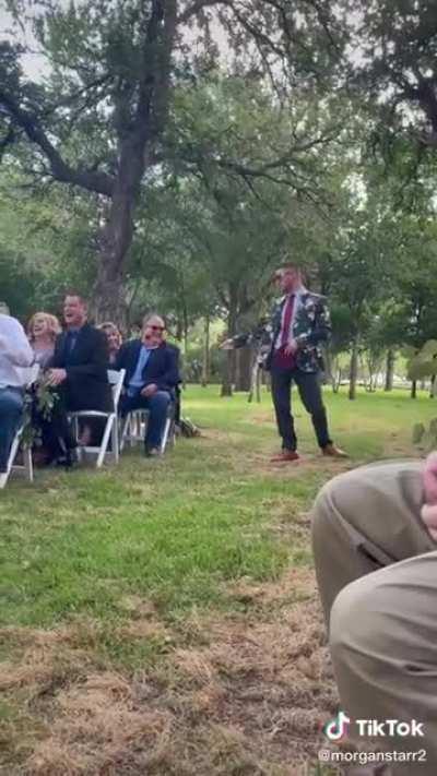 Flower man at a wedding