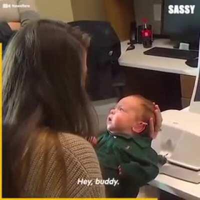 Baby listening for the first time