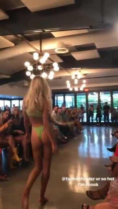 Green bikini walk (another angle)