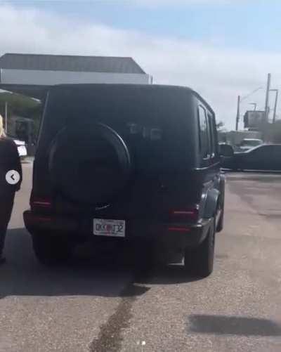 Karen in a G-wagon rages at girl in parking lot and then tries to run her over