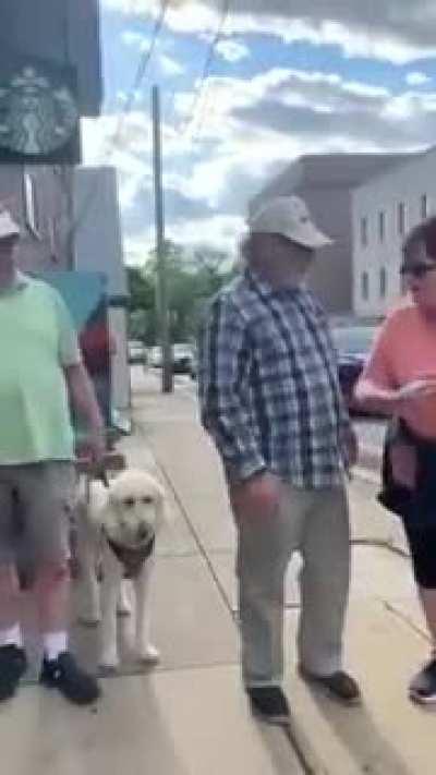 In my hometown, this old white couple tore down BLM posters, and then proceeded to chase and assault the woman who put them up.