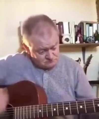 Whatcouldgowrong playing guitar with a denture