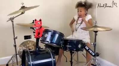 10 year old Nandi Bushell is a true entertainer. Besides you incredible drumming, she plays bass, guitar, and keyboards.