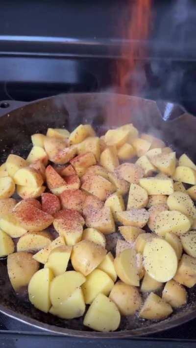 Steak bites and potatoes