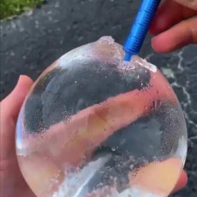 Frozen water balloon