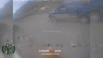 RU POV: Destruction of Ukrainian Armed Forces vehicles by VT-40 fpv drones in the Pokrovsky direction.
