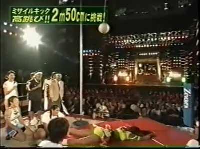 Manami Toyota wins missile dropkick contest, is delighted (1999)