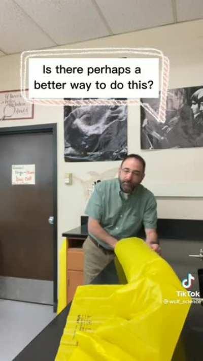 Physics teacher teaching Bernoulli's principle