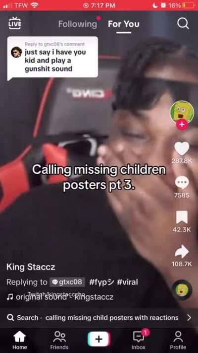 Calling the number on a missing poster for a prank