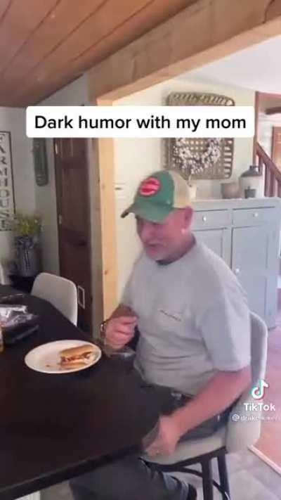 His dad laughed for the both of them