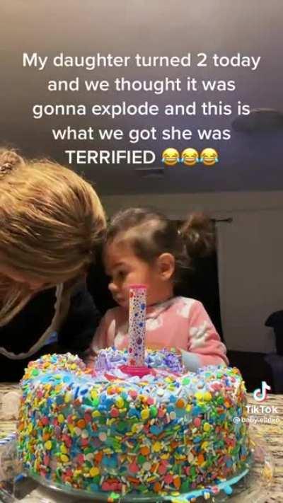 Birthday candle fail! She laughed so hard she started peeing 😆