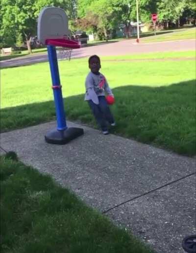 Footage of the original &quot;crab dribble&quot; done to perfection and drawing the foul going to the rim.