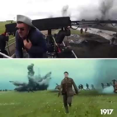 Filming of movie '1917'. Director Sam Mendes told the actors that if they made a mistake to keep going so it was more natural