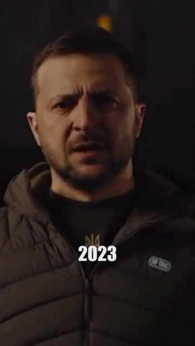 Zelenskyy in his New Year's speech 2022 vs 2023