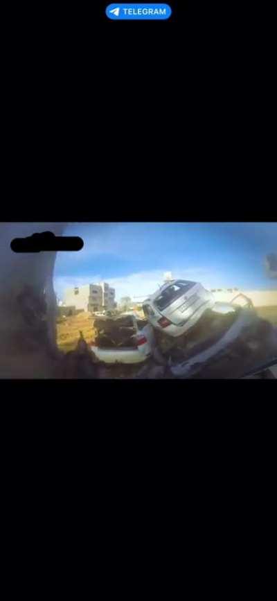 Direct rpg hit on moving IDF vehicle