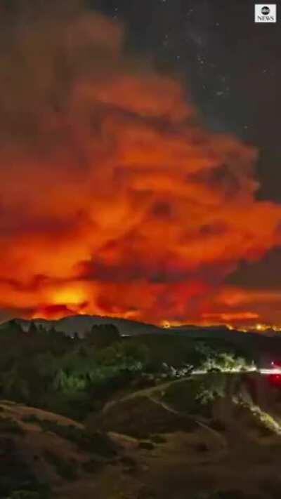 Time-lapse of California wildfire