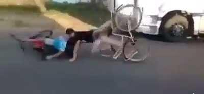 WCGW stopping suddenly with another biker behind you