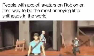 Tiny) Axolotl Avatar - Blue - Roblox