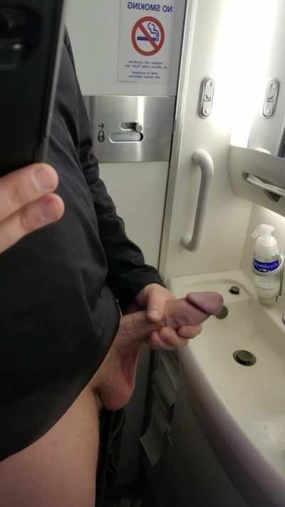 Airplane Bathroom = solo mile high club