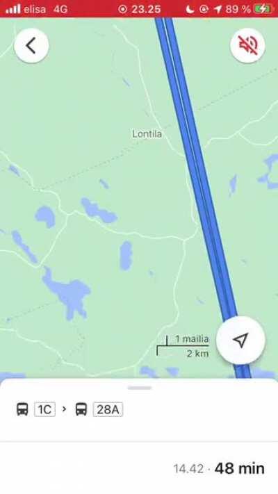 When maps wants u to use 5h for 20min trip