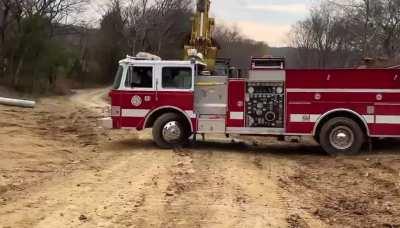 Using a fire truck as an off-road vehicle