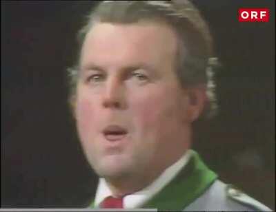 Tyrolean choir performing Austrian composer Franz Mika’s ‘A Gaudi Muss Sein’ - 1982