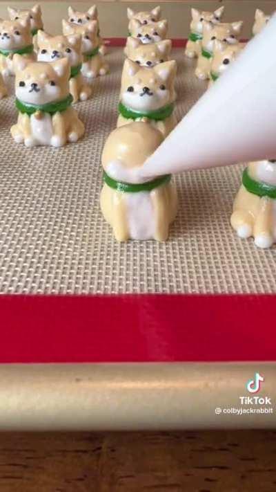 An army of Shiba Inu meringue cookies