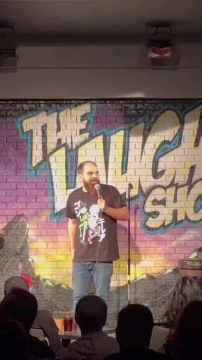 A power surge knocks out the power at a comedy show…twice