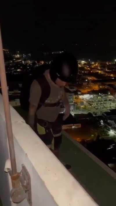 British base jumper says &quot;Three, two, one, see ya!&quot; before jumping off building and dying after his parachute doesn't open. Thailand, 28 January 2024