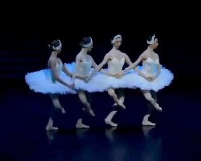 Ballerinas perform Dance of the Little Swans from Swan Lake