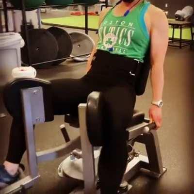 Woman does entire stack (295 lbs) on the adductor machine for 16 easy reps! unheard of!!