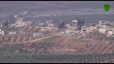 Turkish Leopard 2A4 destroyed by YPG ATGM missile (2018/02/03 - Afrin region in Syria)