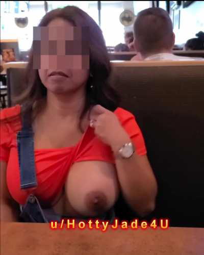 My big boobies at a local diner