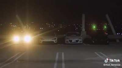 The way the car lights line up with the beat of the song