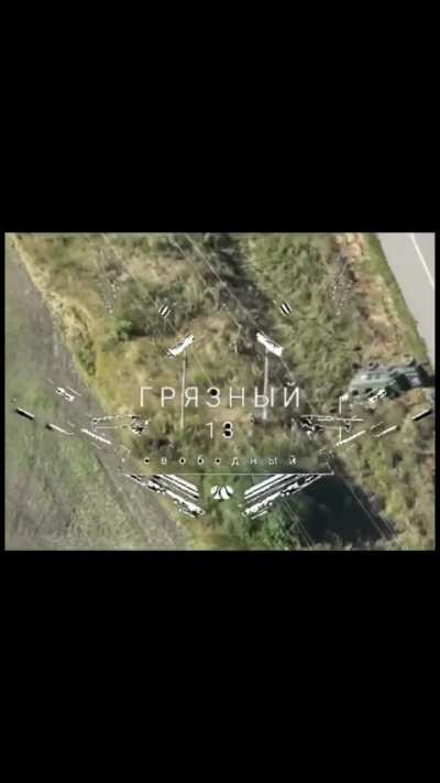 Ukranian column under enemy BTR fire. Kursk 14th Aug (2nd video viewed from other angle)