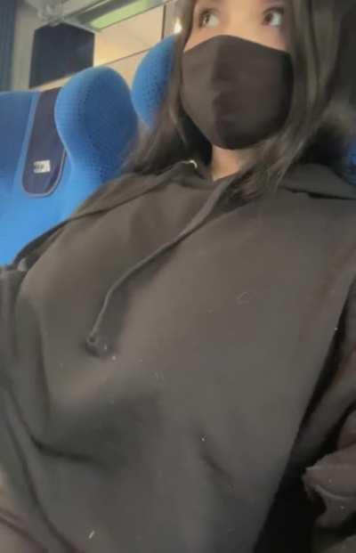 A lot of boobs in the train