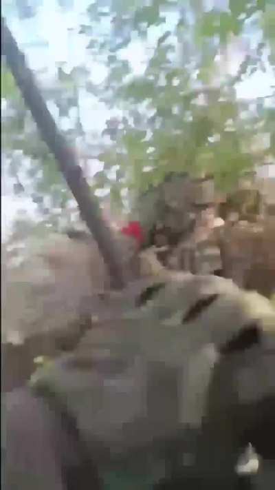 Russian soldier records the moment his BTR-82A was blown up by a mine during an assault on positions in the Vuhledar direction, after this they are forced to take cover (longer version without watermark)